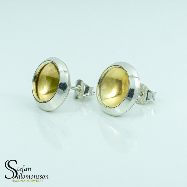 Silver earrings with gold plating - 13mm  ø
