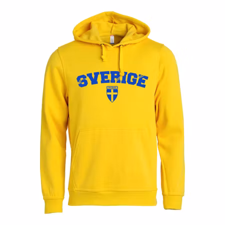 Sverige Hoodie Gul Print Sr