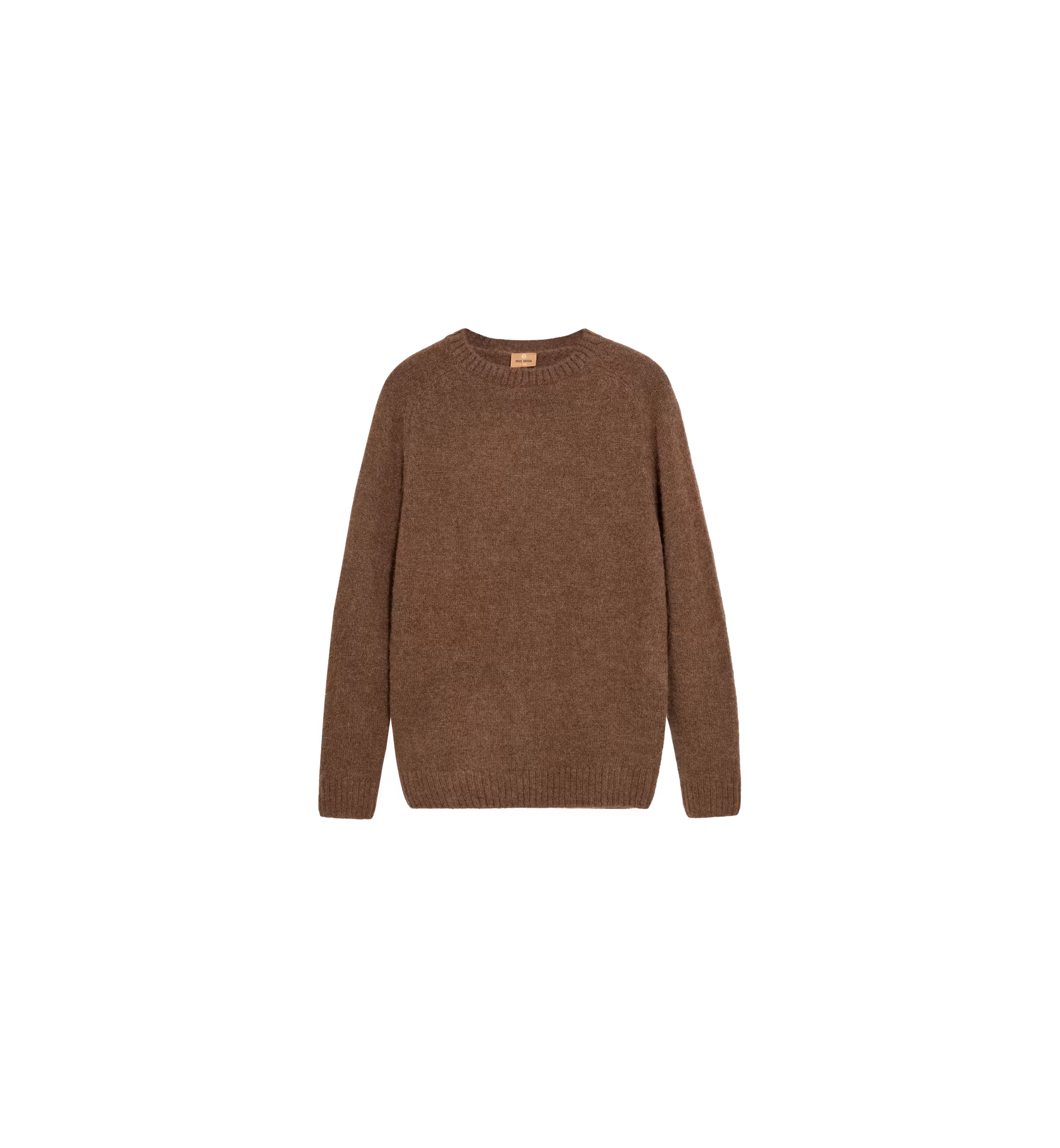 Mos Mosh Gallery MMGCarlos Crew Neck Knit i Chocolate Brown Melange, bild 3