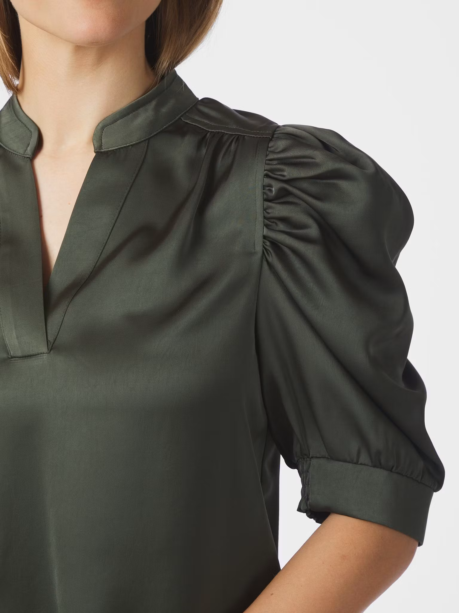 Neo Noir - Roella Heavy Sateen Blouse (Deep Green)
