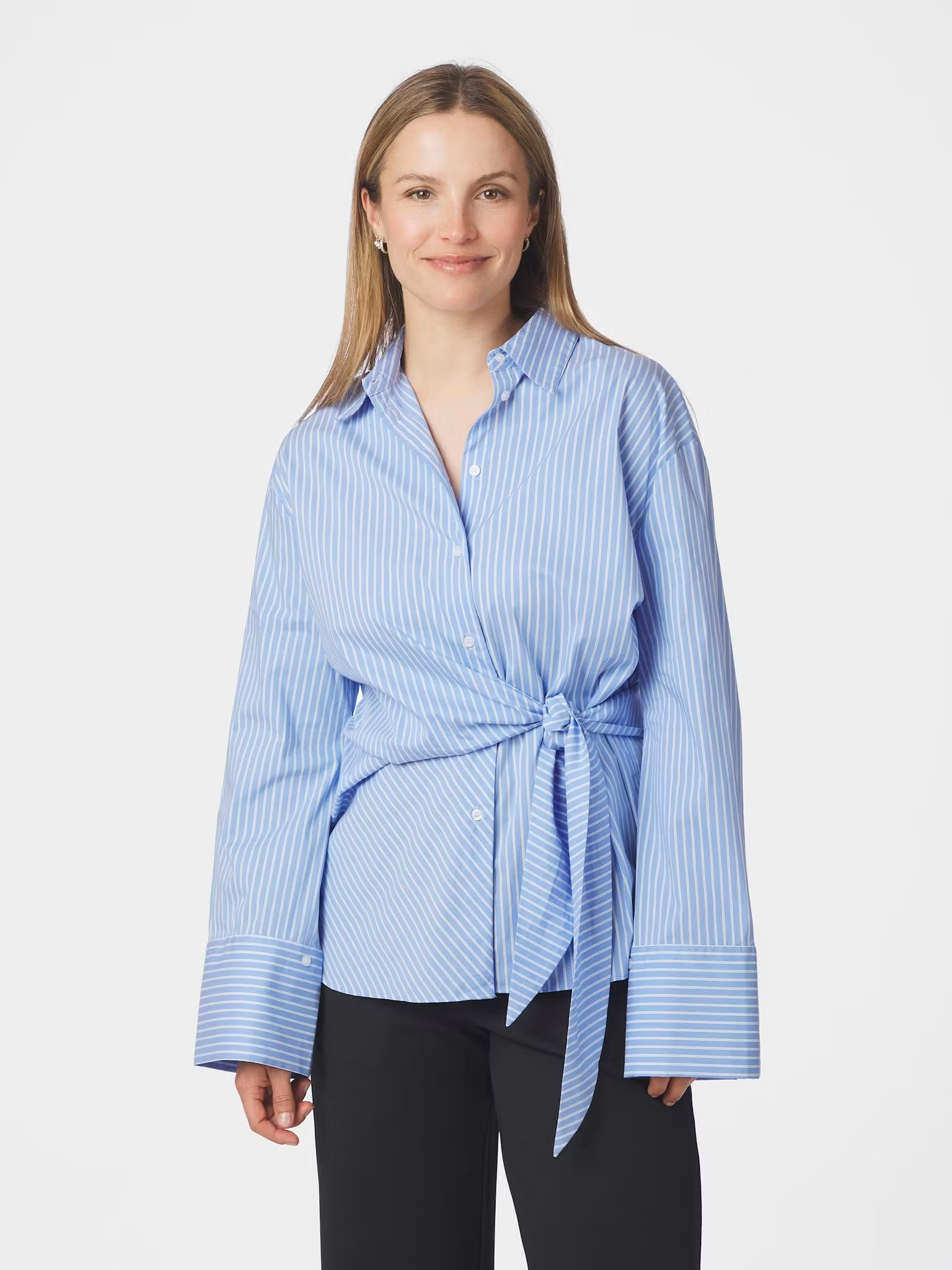 Neo Noir - Helisa Stripe Shirt (Light Blue)