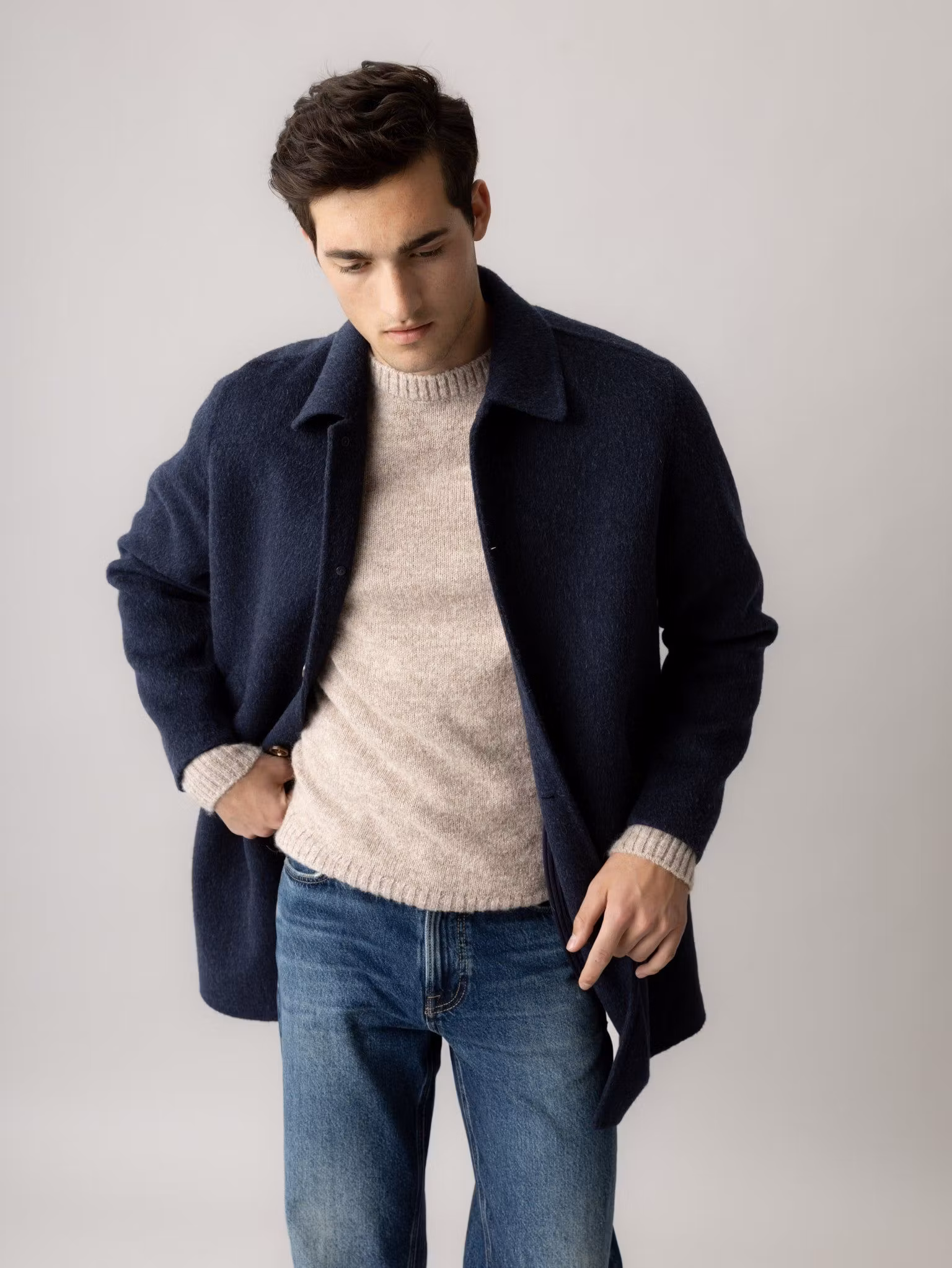 Mos Mosh Gallery MMGBarkley Wool Coat i Salute Navy, bild 2
