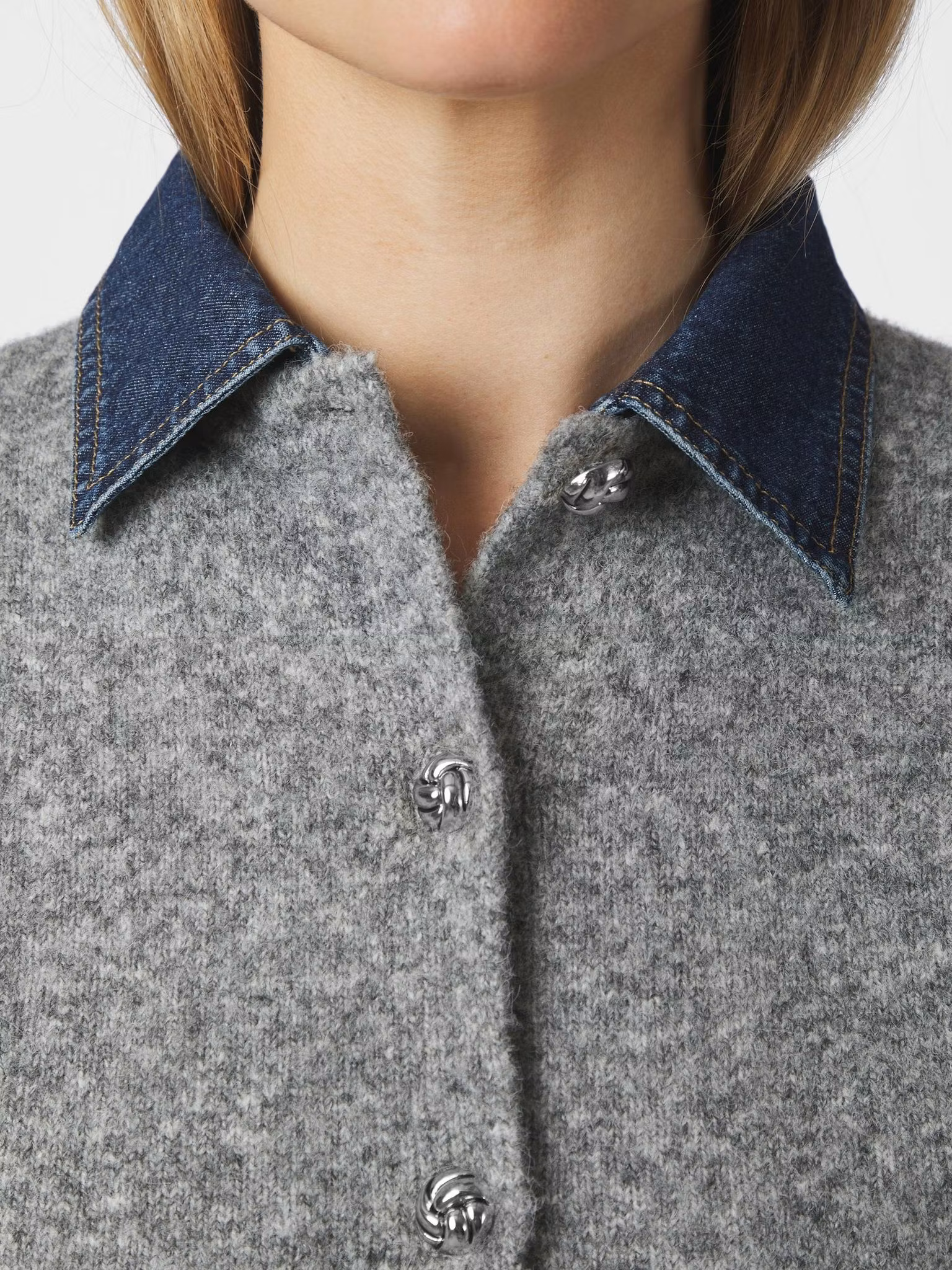 Neo Noir - Amoria Knit Cardigan (Grey melange)