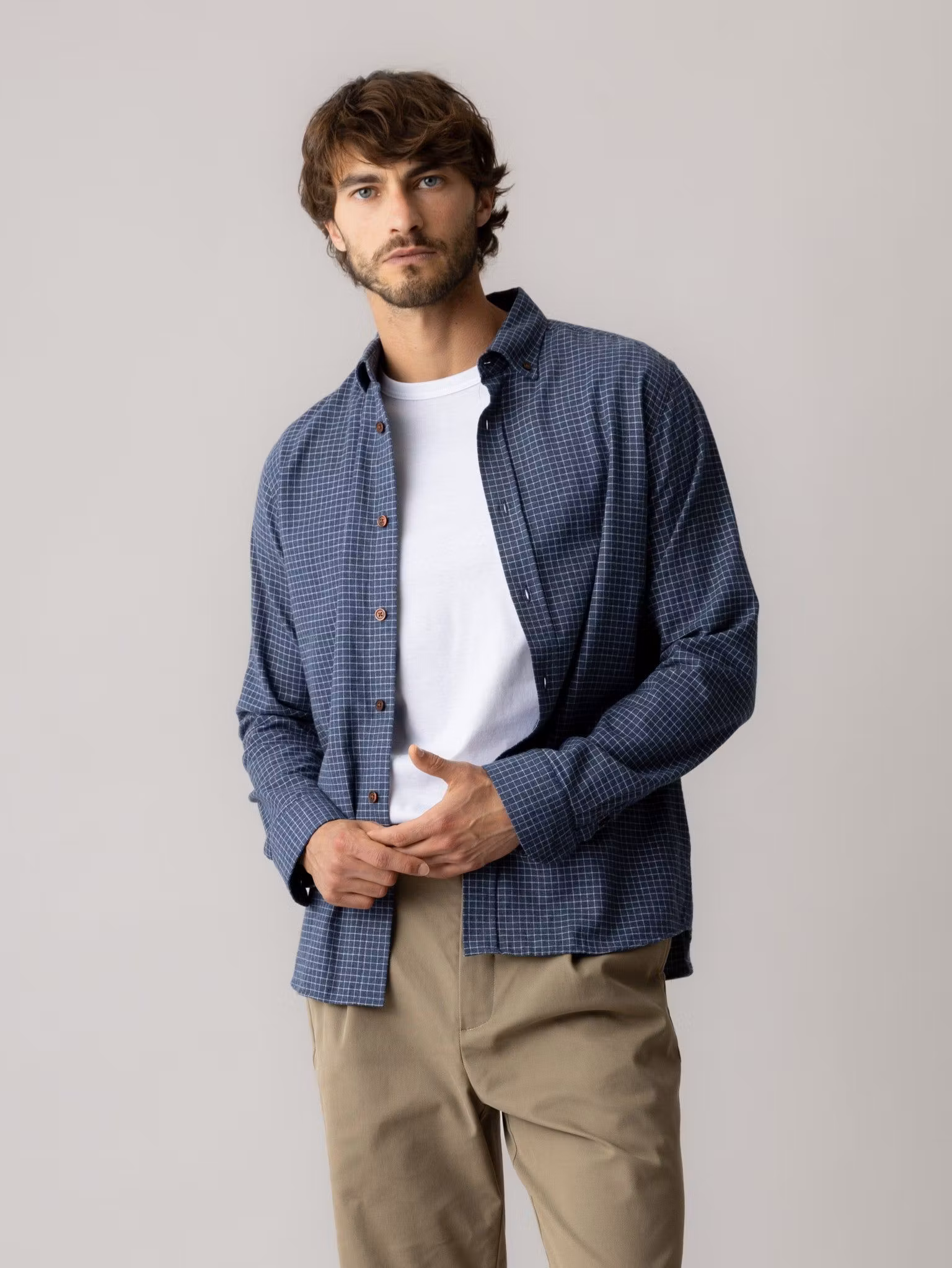 Mos Mosh Gallery MMGMarco Flannel Shirt i Navy Check, bild 2