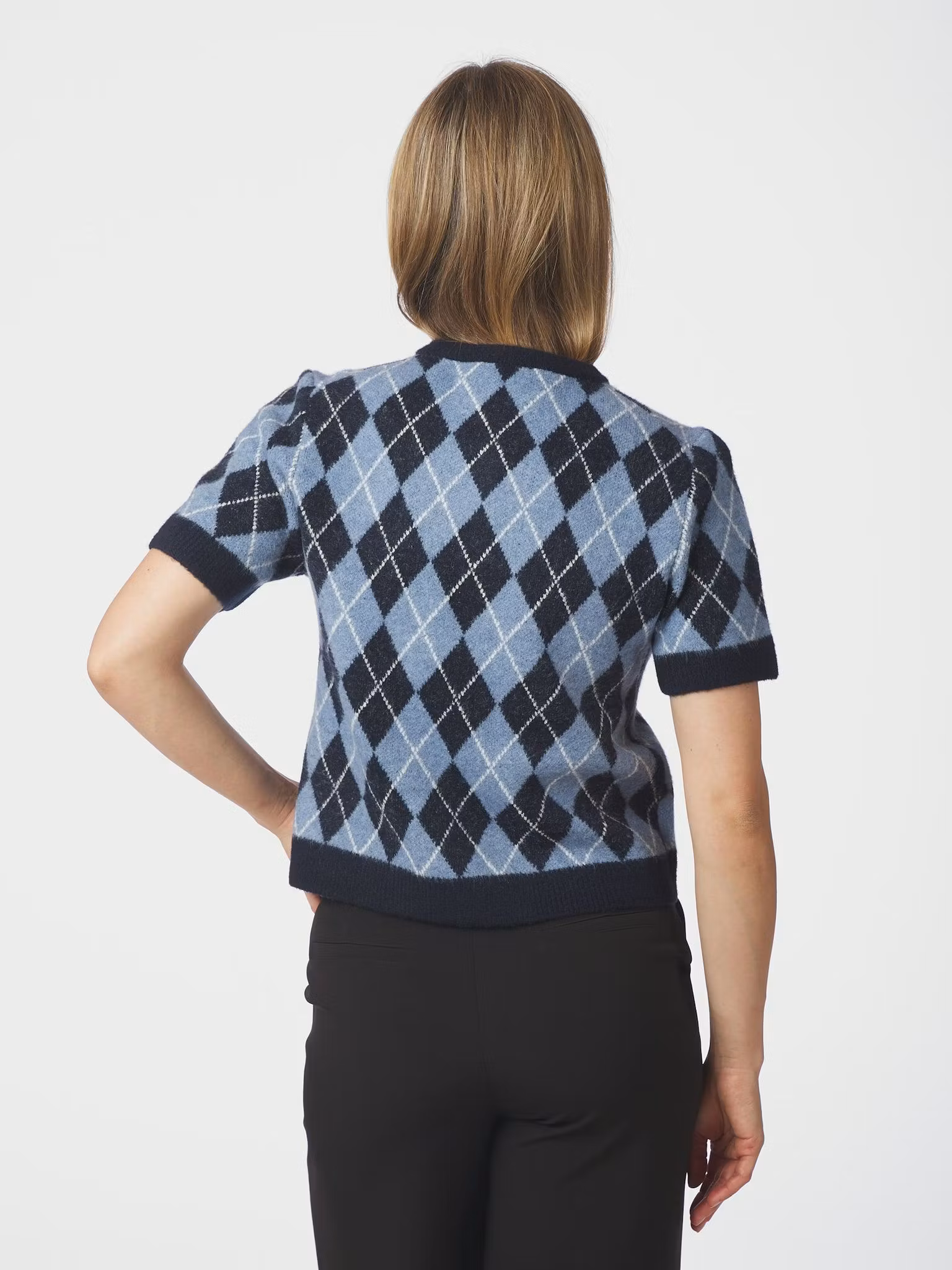 Neo Noir - Allestar Check Knit Cardigan (Navy)