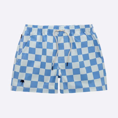 Blue Chess Swim Shorts