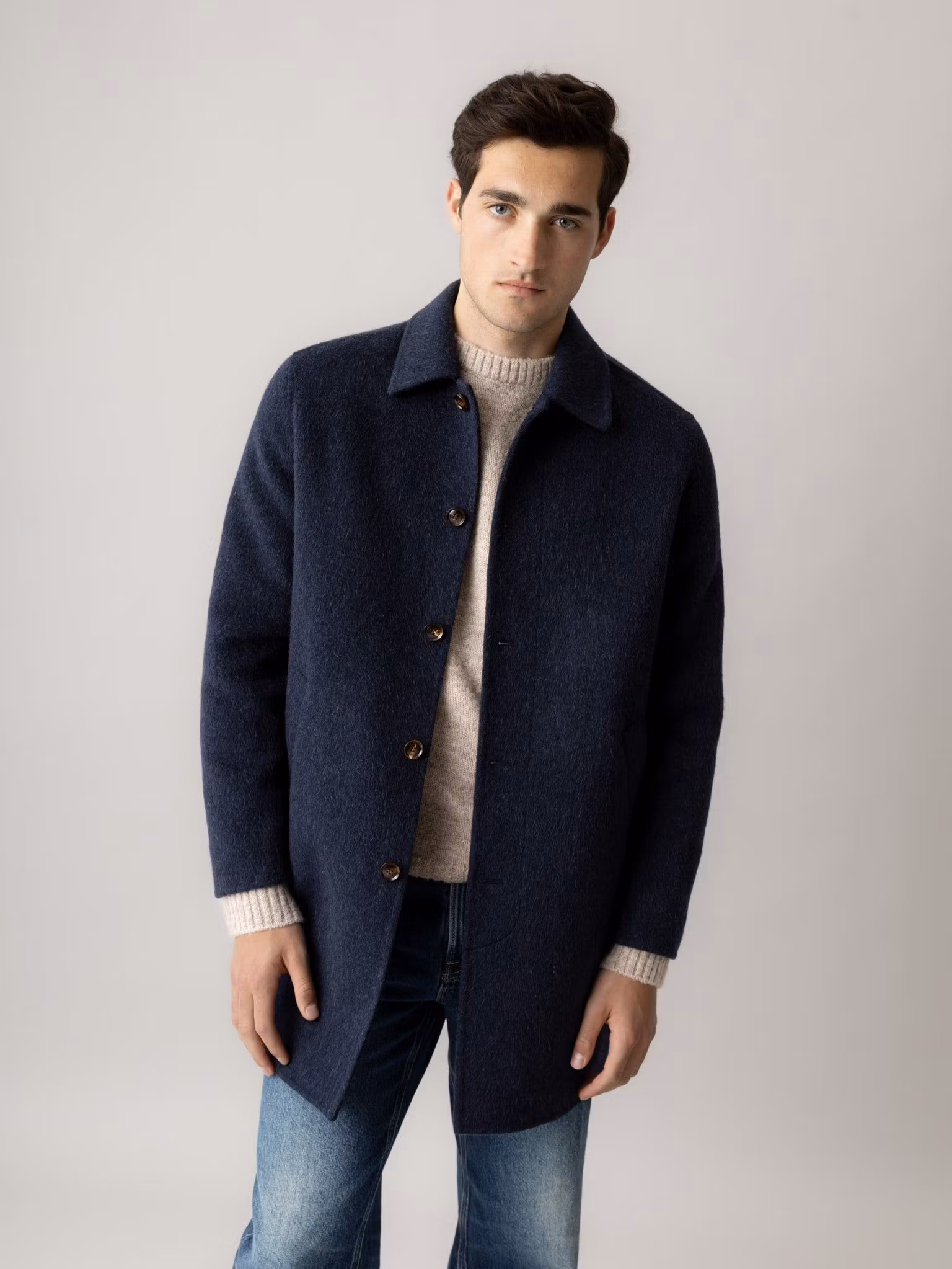 Mos Mosh Gallery MMGBarkley Wool Coat i Salute Navy, bild 1