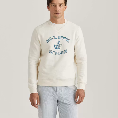 Morris - Navy Sweatshirt, Offwhite