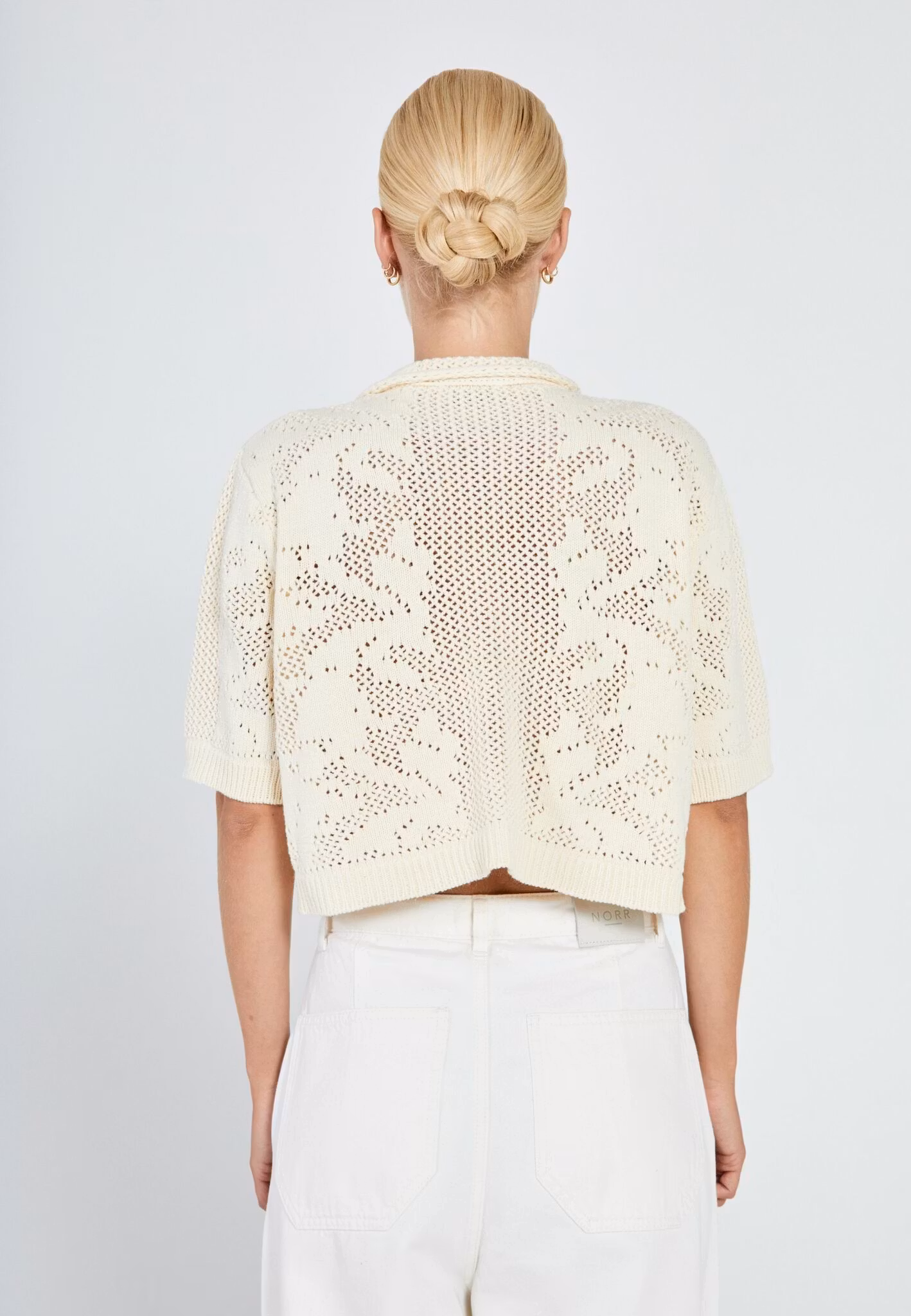 NORR - Stilla Crochet Knit Cardigan (Offwhite)