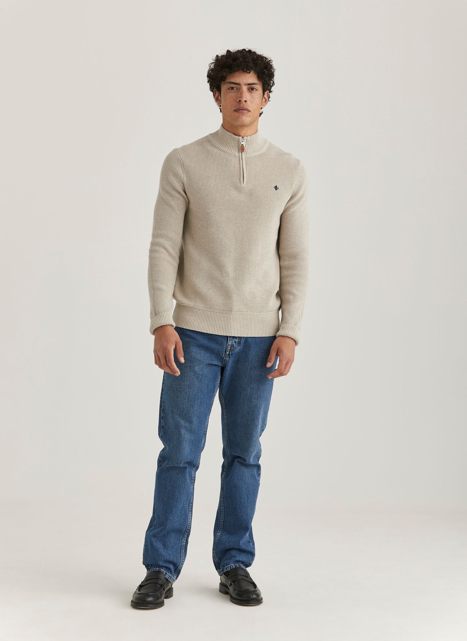Morris - Bernard Half Zip, Khaki