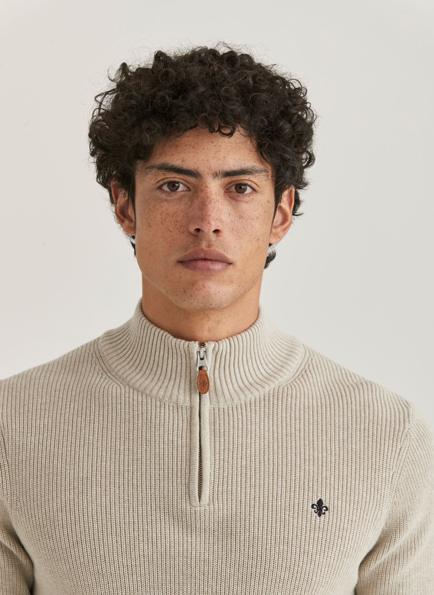 Morris - Bernard Half Zip, Khaki