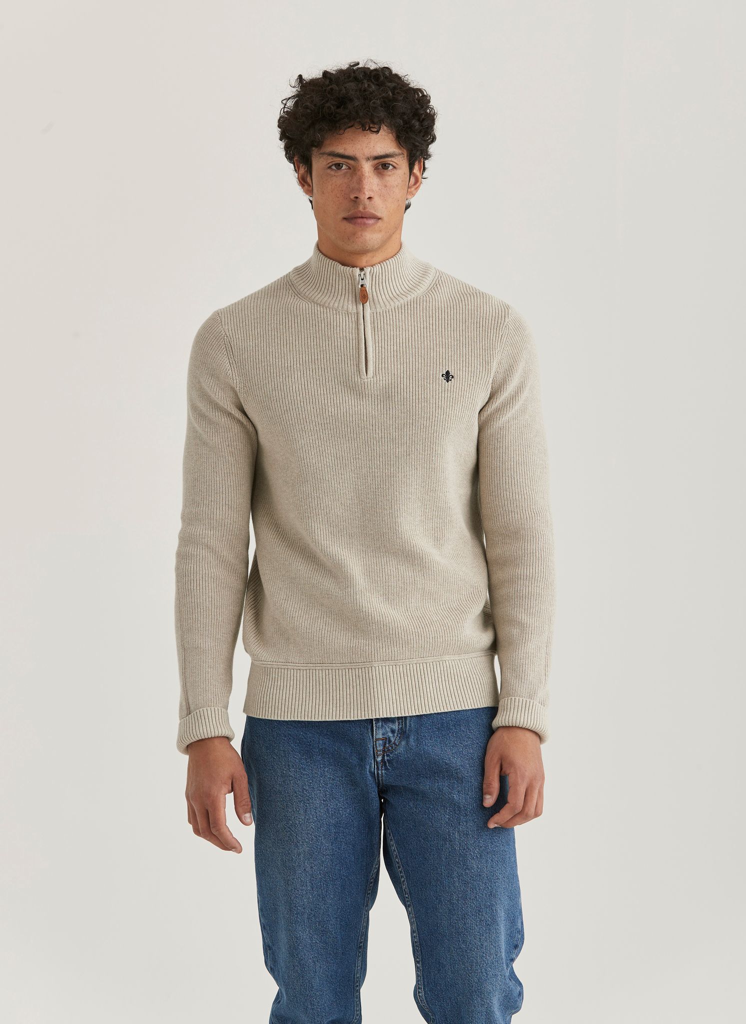 Morris - Bernard Half Zip, Khaki
