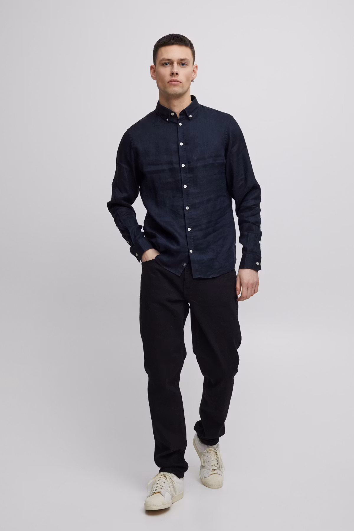 CF - Anton BD LS Linen Shirt, Navy