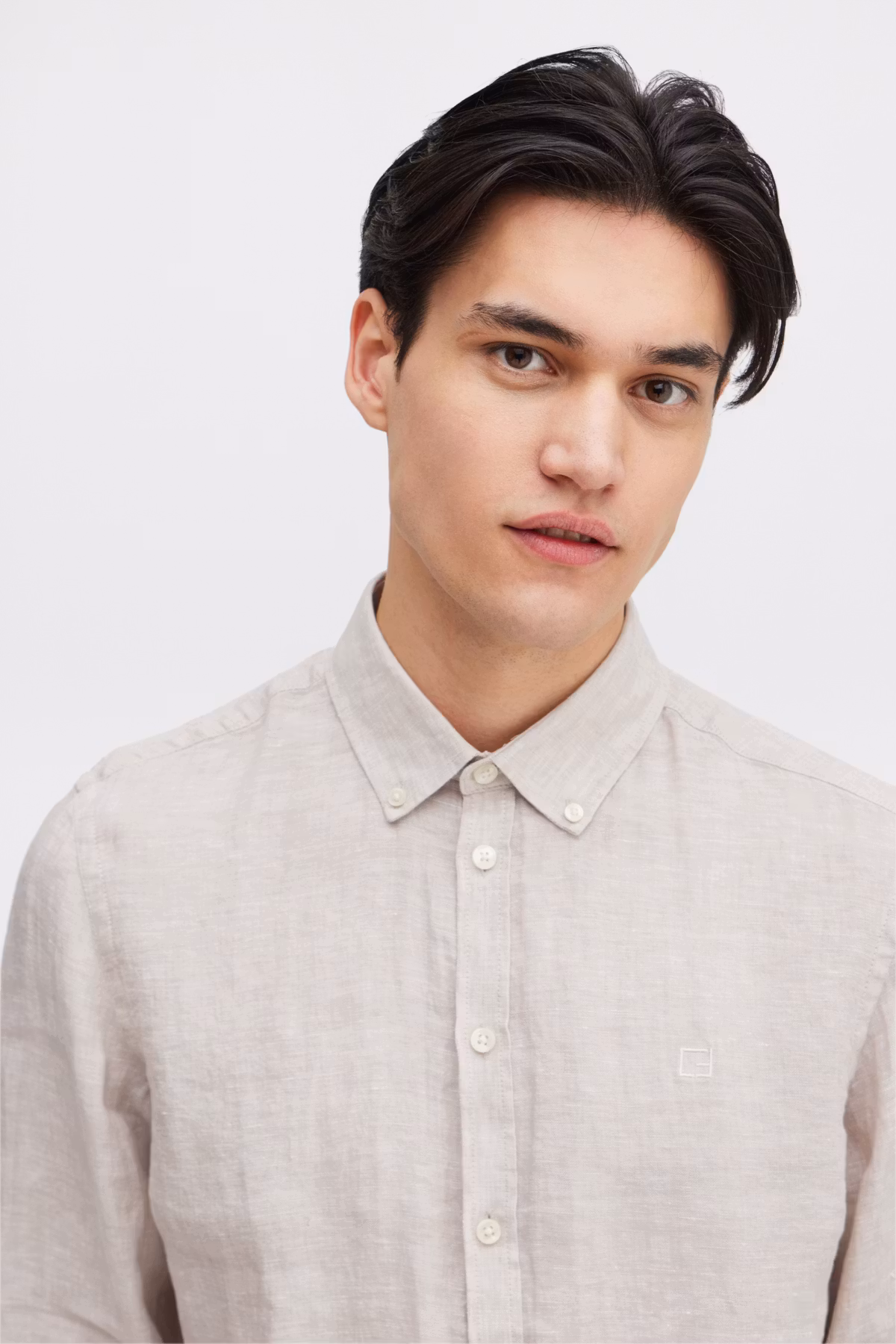 CF - Anton BD LS Linen Shirt, Gray