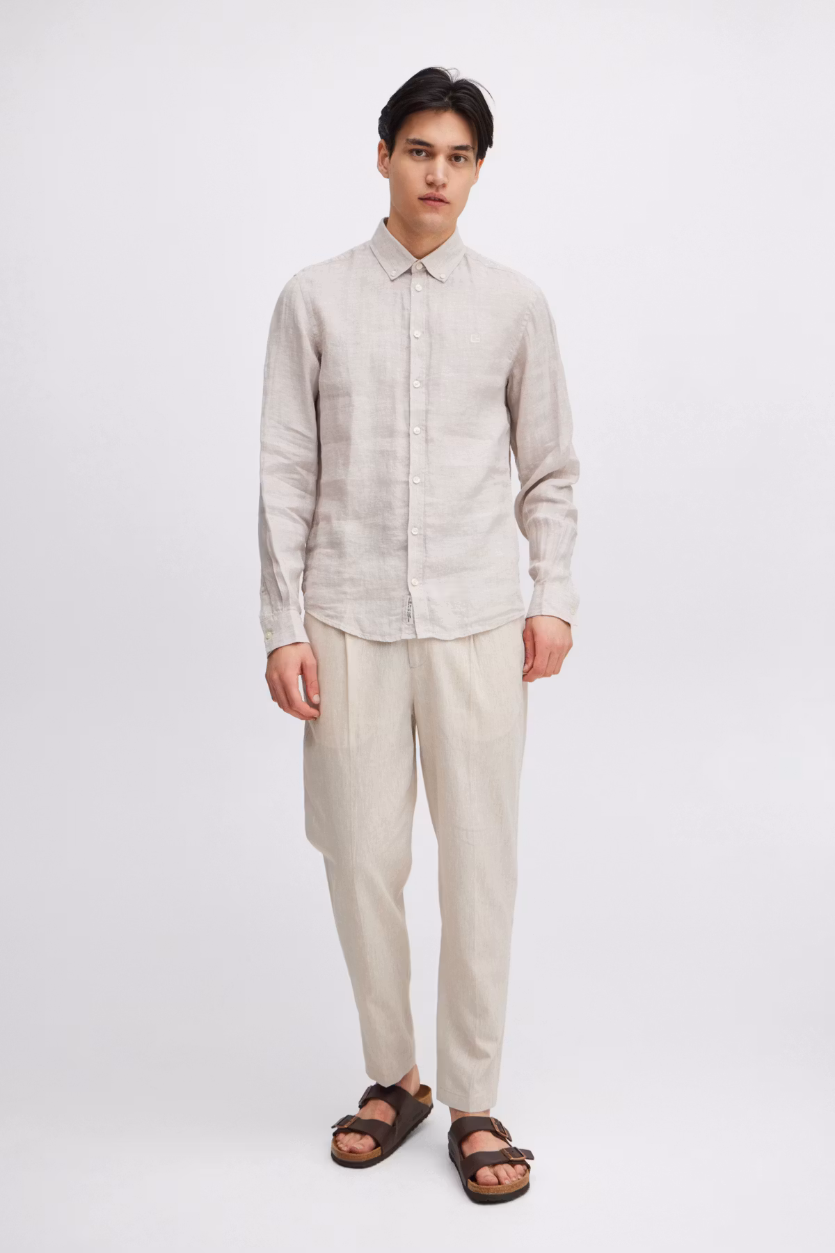 CF - Anton BD LS Linen Shirt, Gray