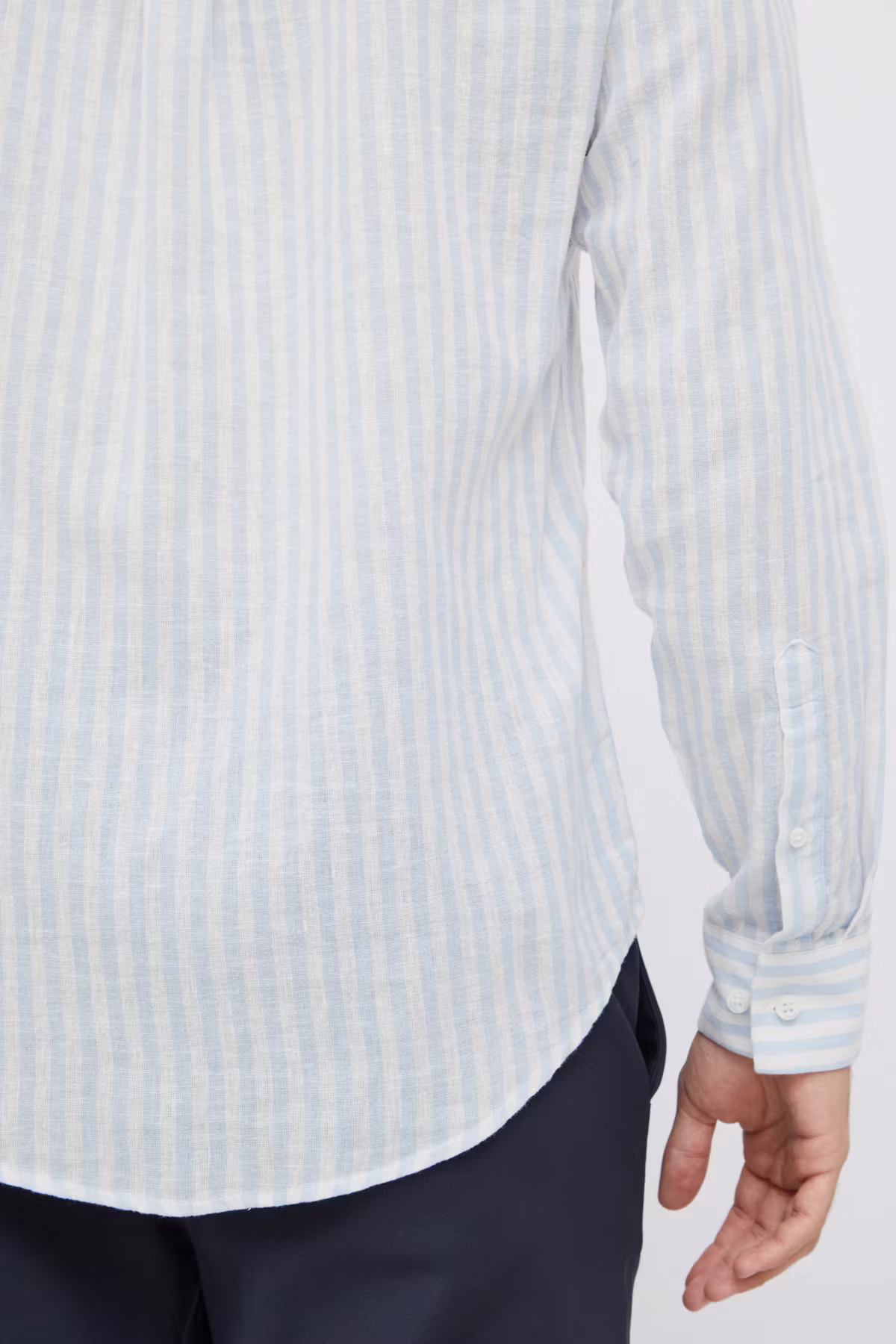 CF - Anton LS BD Striped Linen Mix Shirt (Chambray Blue)