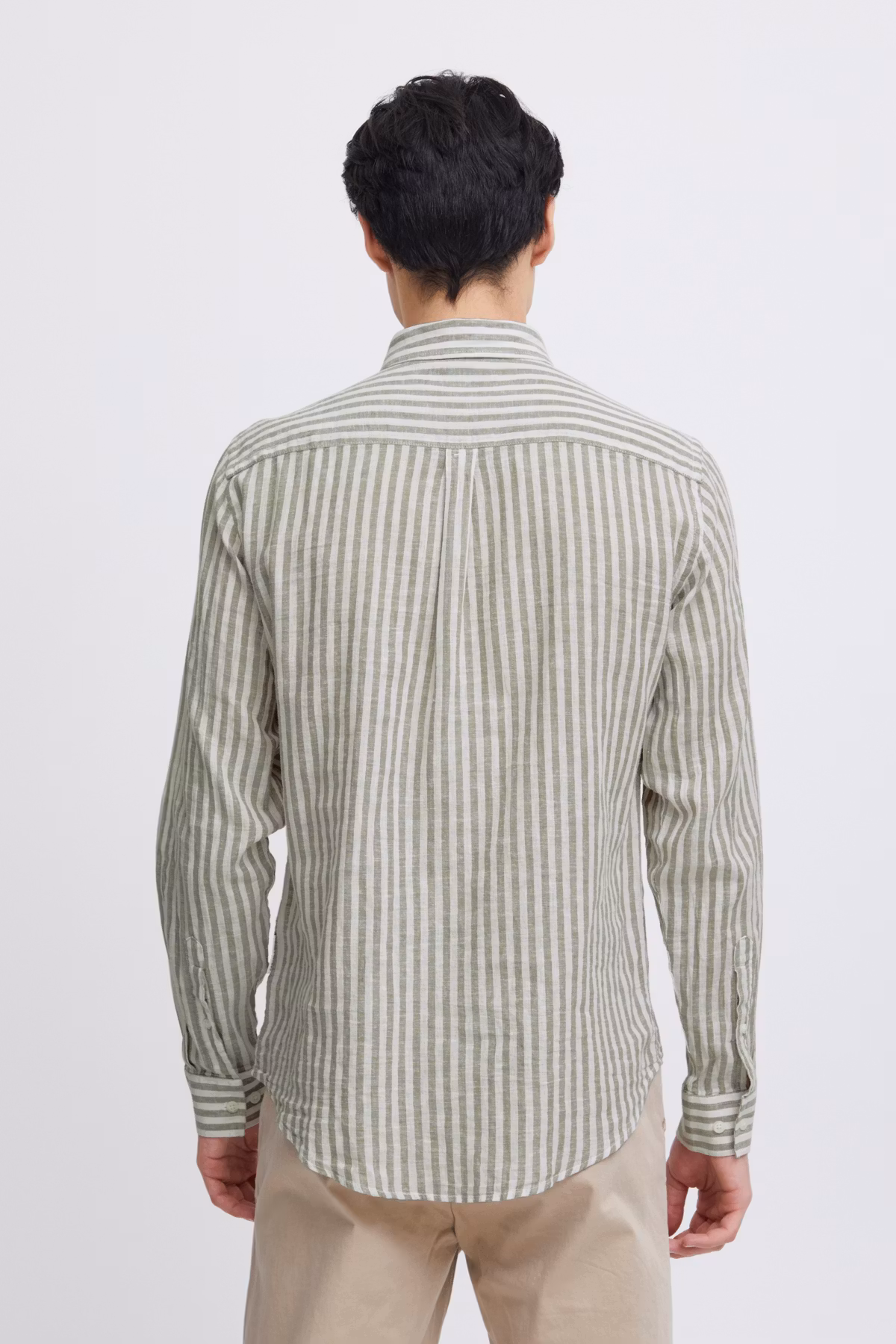 CF - Anton LS BD Striped Linen Mix Shirt (Vetiver)