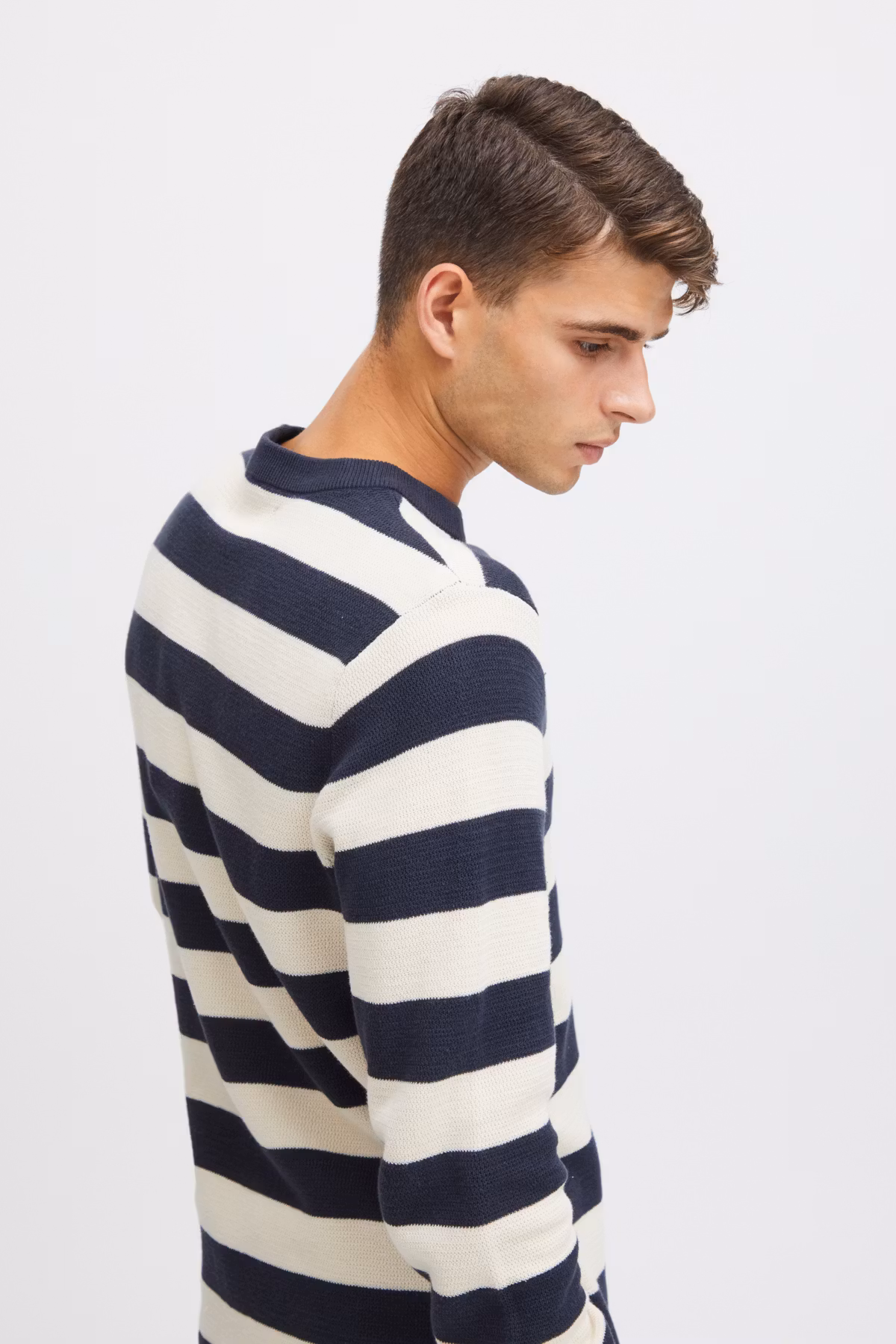 CF - Karl Striped Crew Neck Knit (Dk Navy)