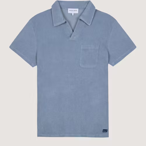 Maison Labiche - Terry Cloth Monclar Polo, Slate Blue