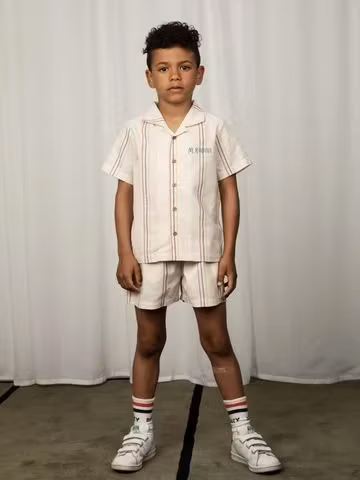Mini Rodini - Stripe y/d woven shorts, Offwhite
