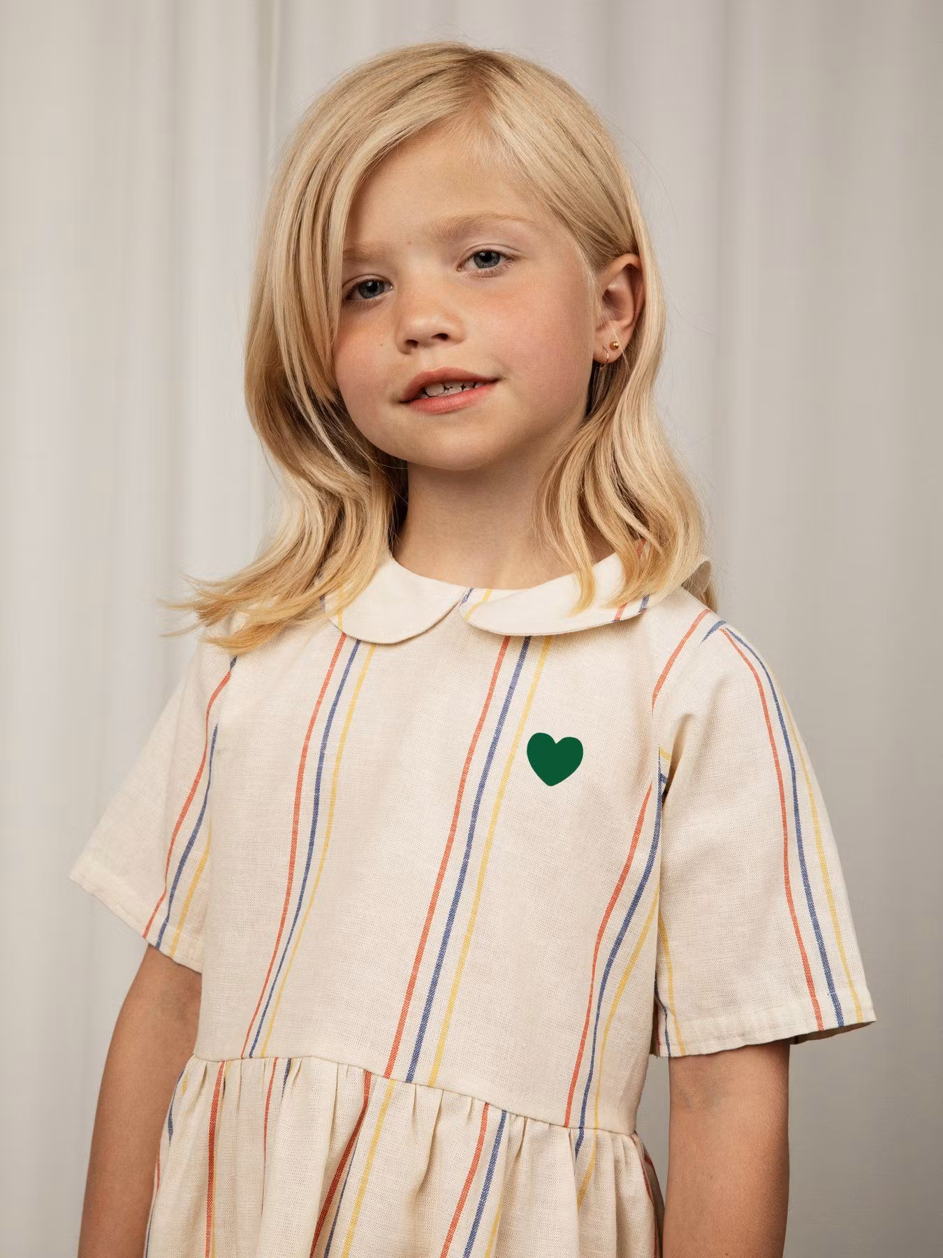 Mini Rodini - Stripe y/d woven ss dress, Offwhite