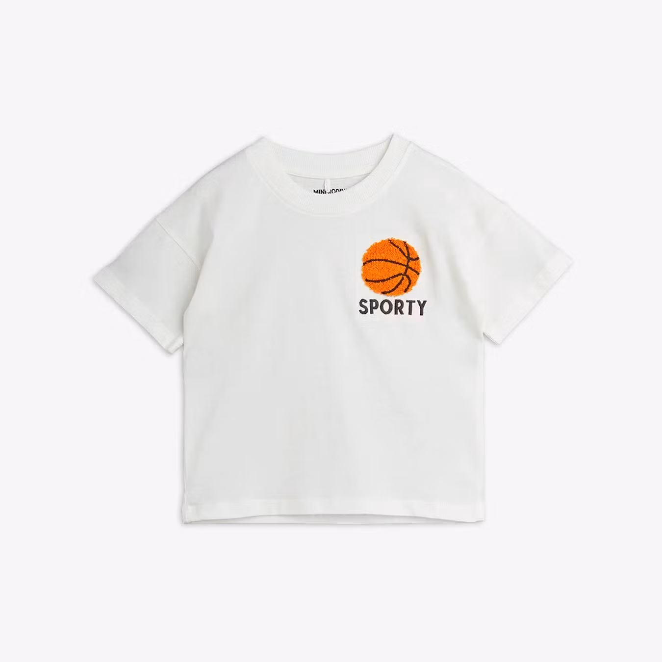 Mini Rodini - Basketball Chenille Emb. SS Tee, Offwhite