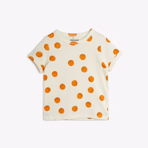 Mini Rodini - Basketball aop SS Tee, Offwhite
