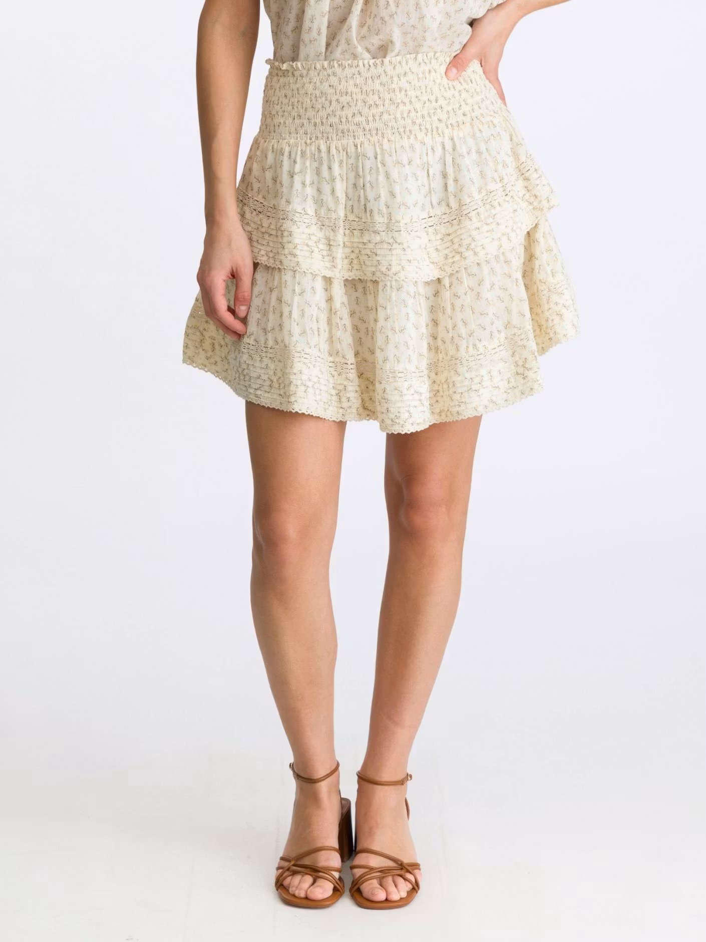 Neo Noir - Kenia Basic Blossom Skirt (Creme)