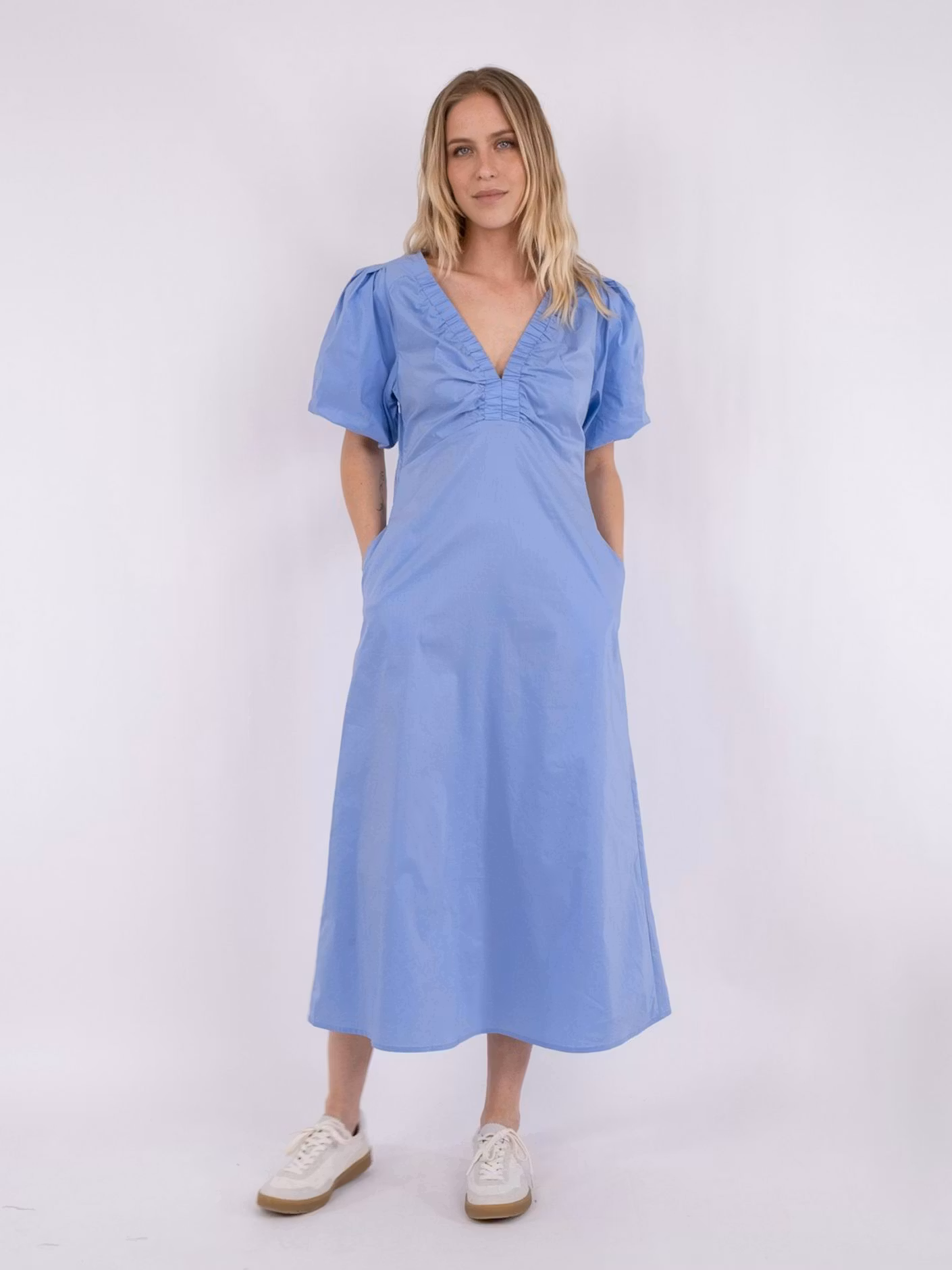 Neo Noir - Illana Poplin Dress (Sky Blue)