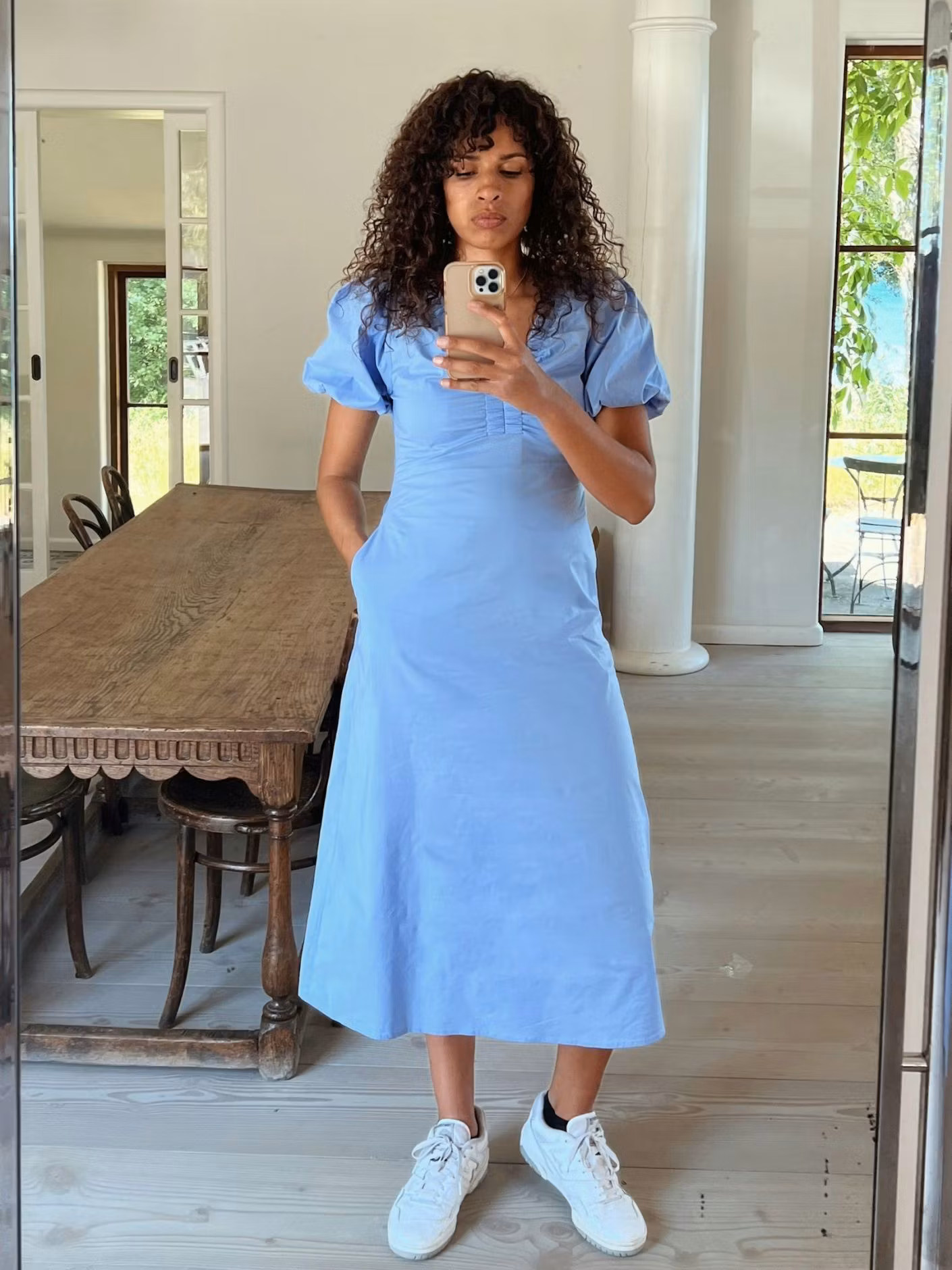 Neo Noir - Illana Poplin Dress (Sky Blue)