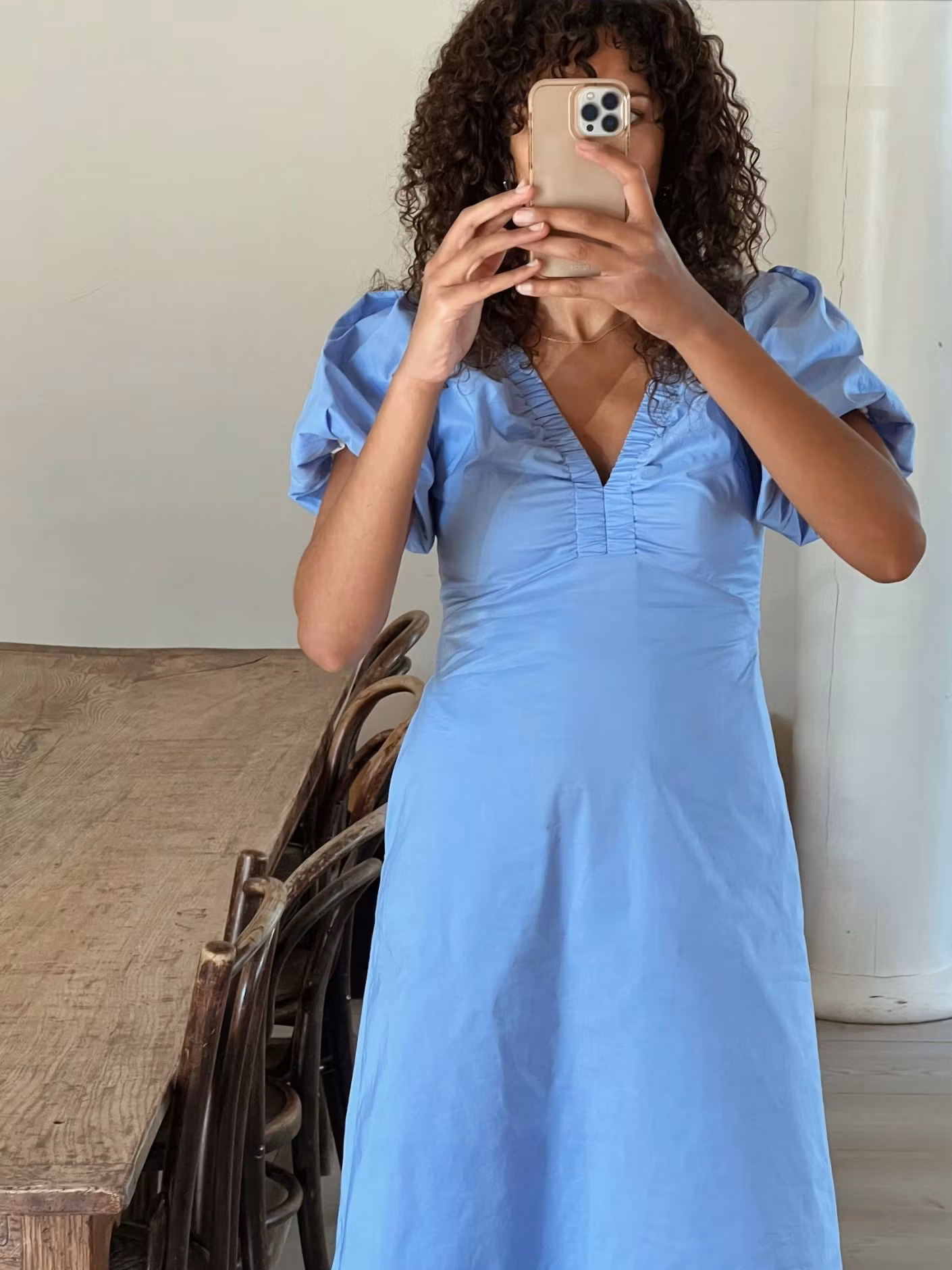Neo Noir - Illana Poplin Dress (Sky Blue)