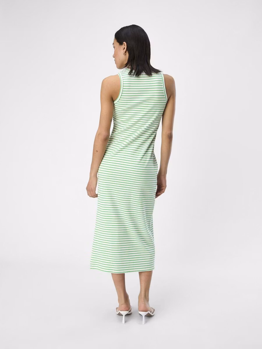Object - OBJJAMIE S/L LONG DRESS AOP, White/ Green