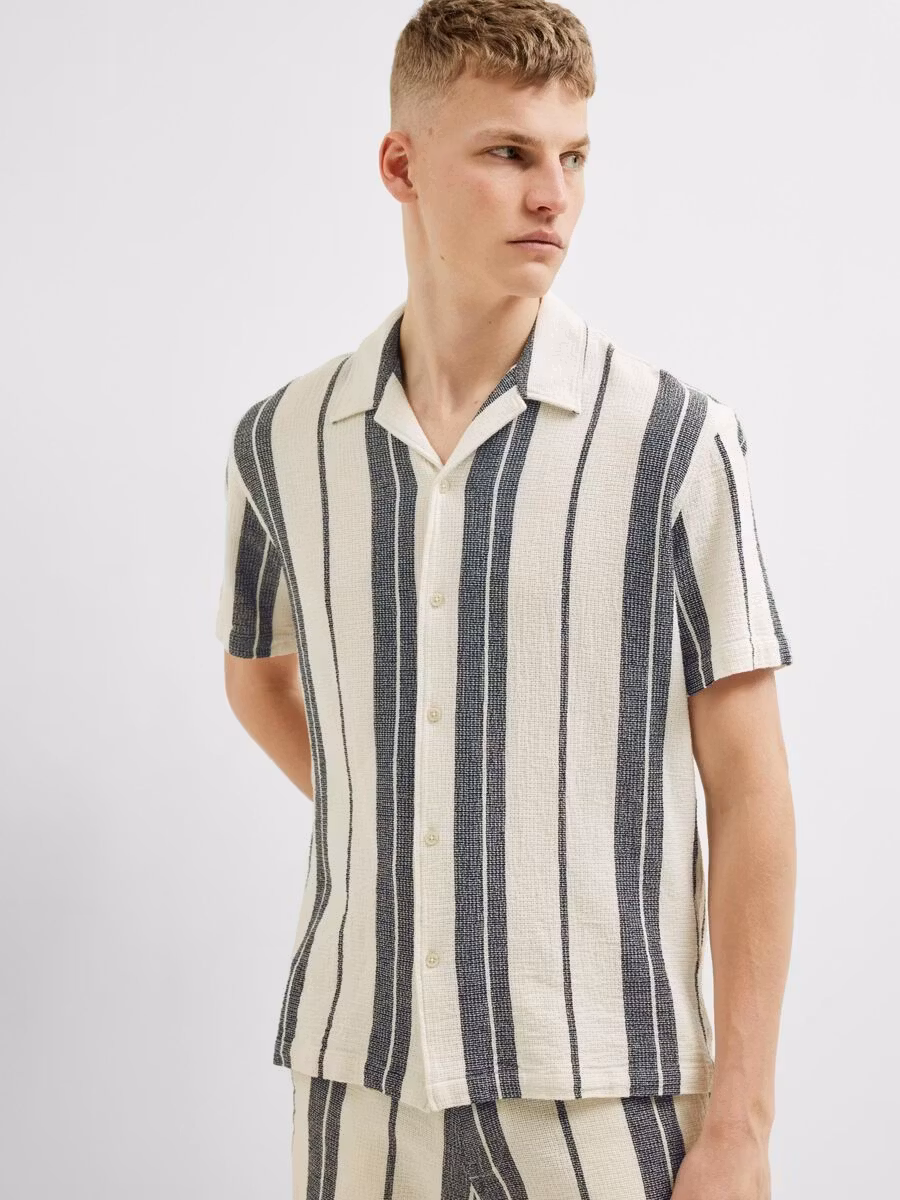 Selected Homme - West Shirt SS Resort Camp (Bright White Stripes)