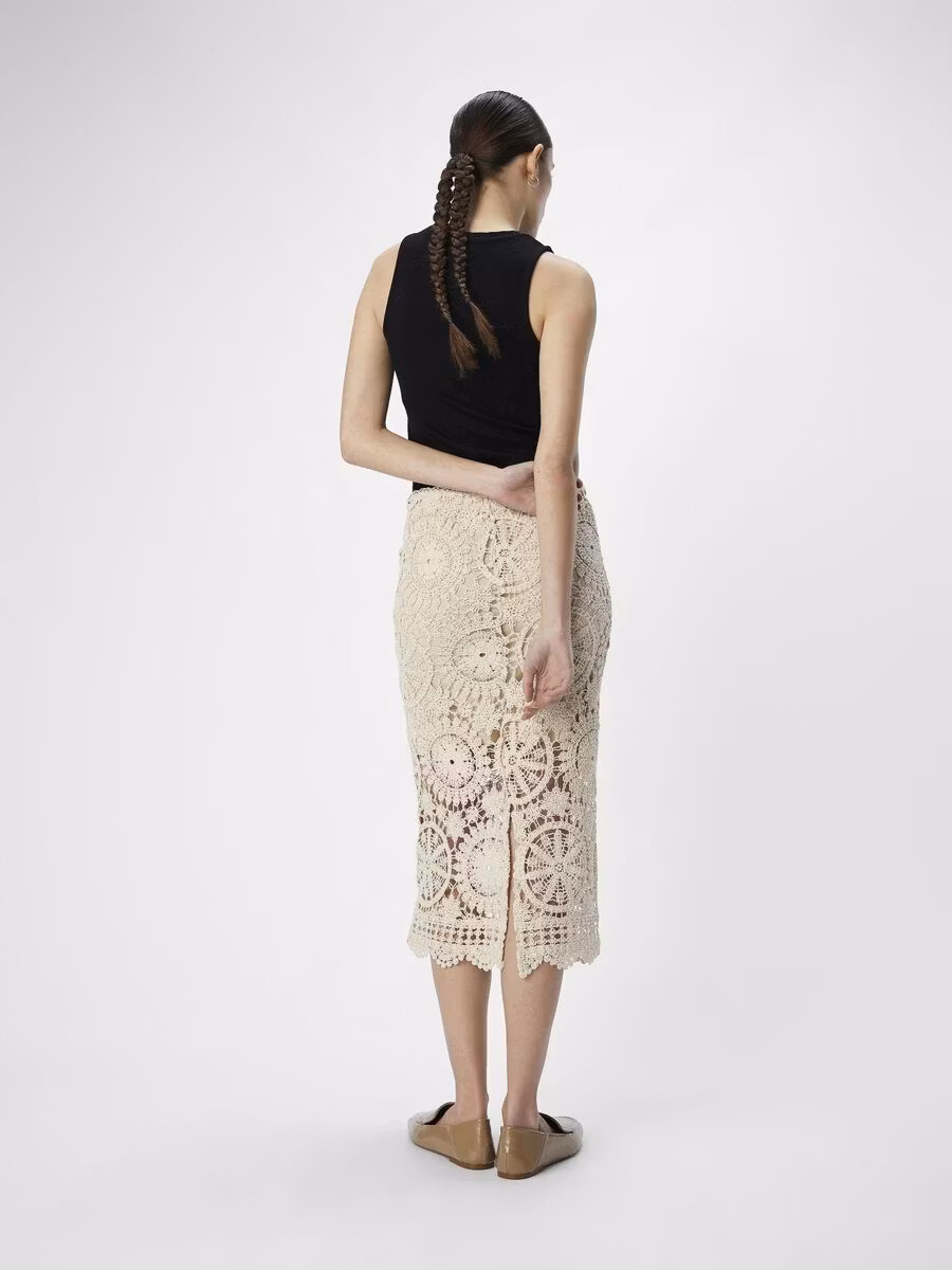 Object - OBJPETRA KNIT HW RE MIDI SKIRT (Sandshell)