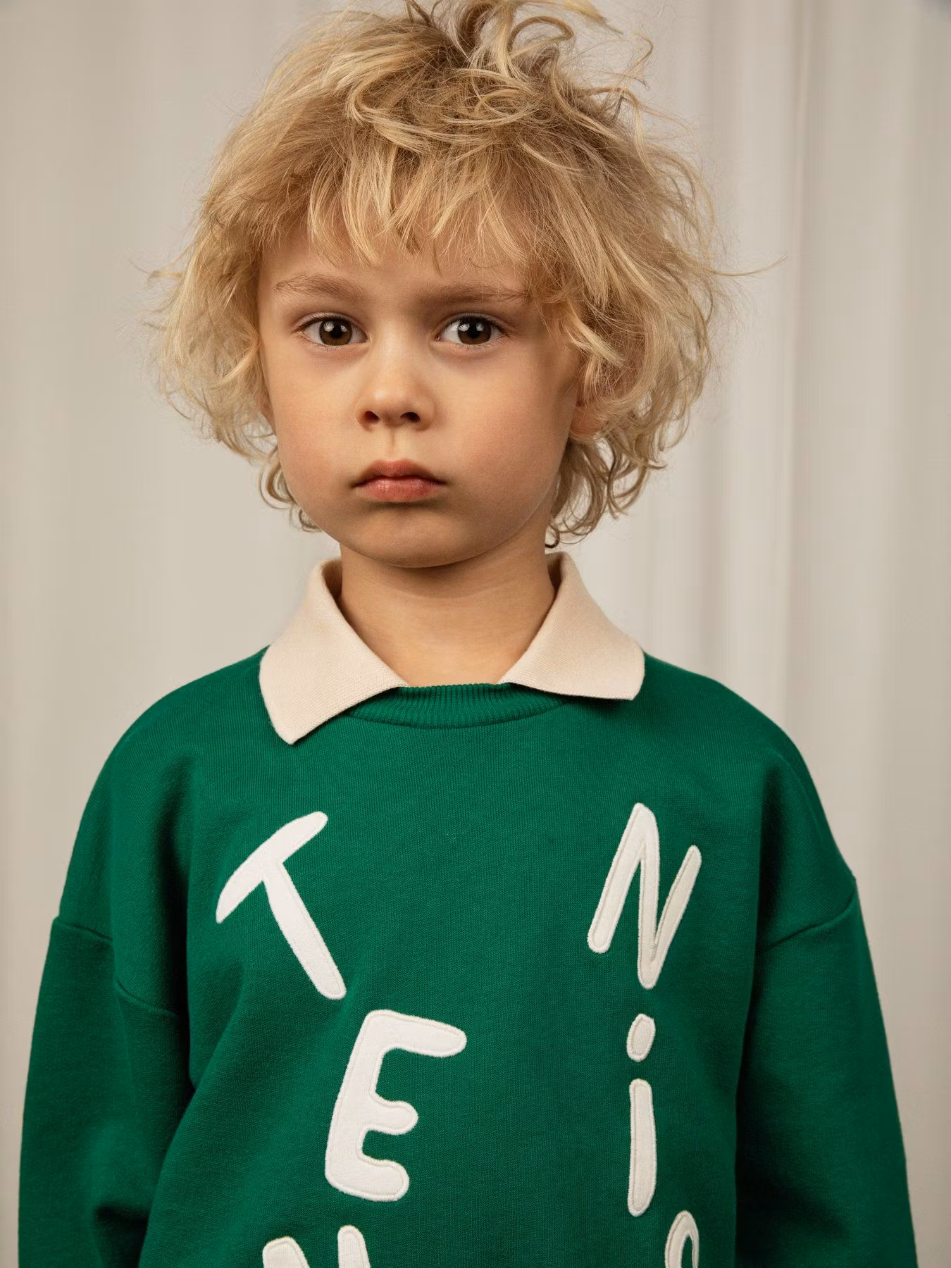 Mini Rodini - Tennis application collar sweatshirt (Green)
