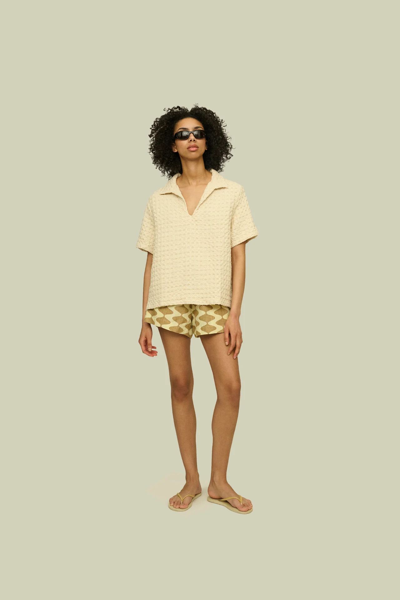 OAS Company - Ecru Jaffa Waffle Shirt