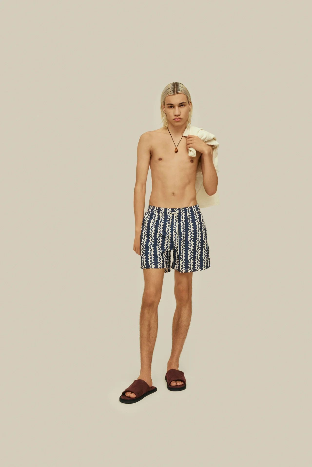 Oas Company - Blue Scribble Swim Shorts