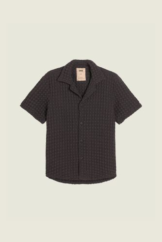 Oas Company - Nearly Black Cuba Waffle Shirt