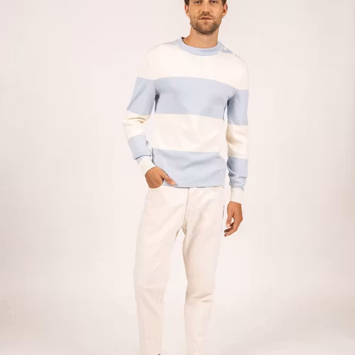 Saint James - Hague sailor-style jumper (Ciel/ Ecume)