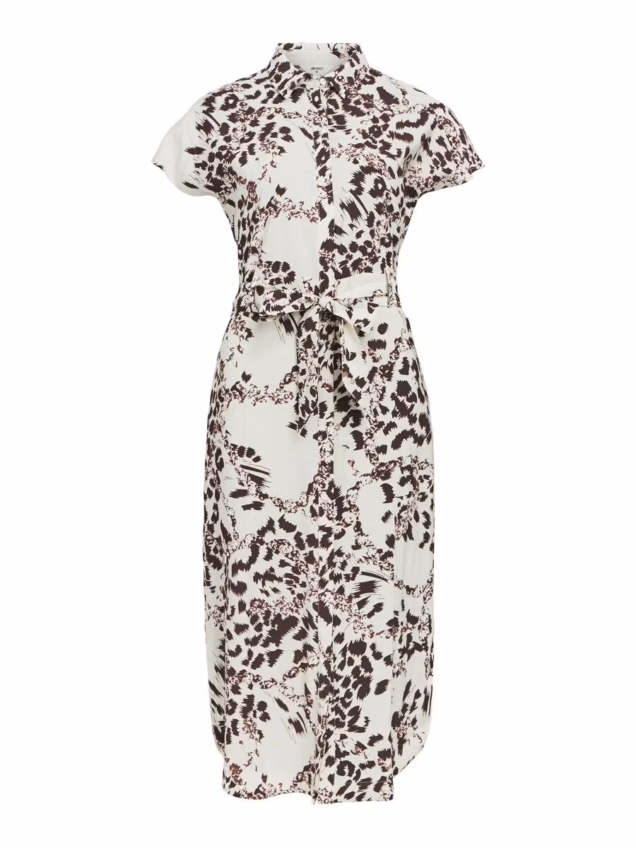 Object - OBJFILLA S/S SHIRT DRESS (White Sand)