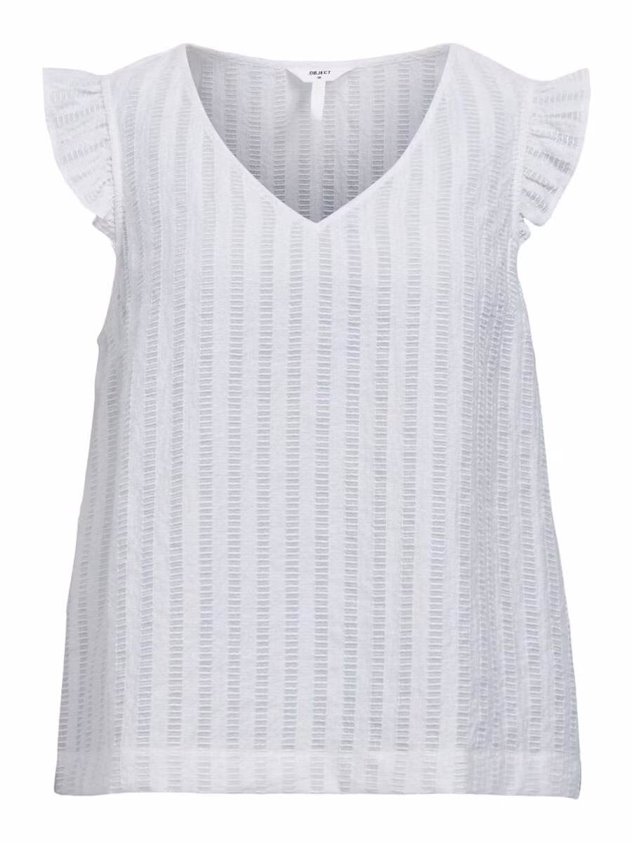 Object - OBJAMANDA RE S/L TOP (Cloud Dancer)