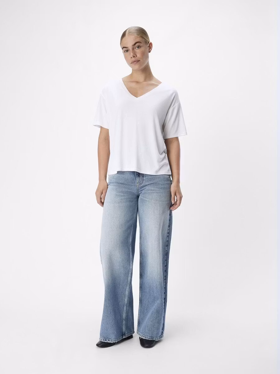 Object - OBJANNIE RE S/S V-NECK TOP (White)