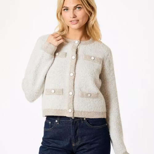 Neo Noir - Vivia Knit Cardigan (Beige Mel.)