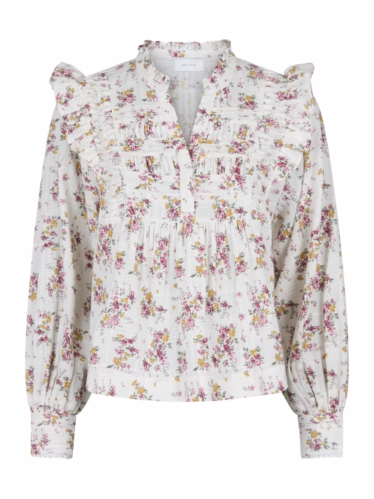 Neo Noir - Alicia Flower Oasis Blouse (Off White)