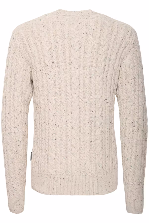 Casual Friday - CFKARL cable crew neck knit with neps (Rainy Day)