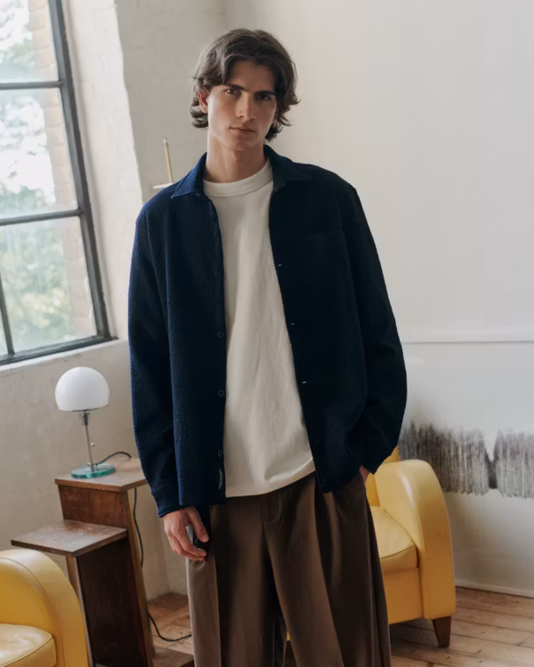 Casual Friday - CFALVIN LS waffle shirt (Dk Navy)