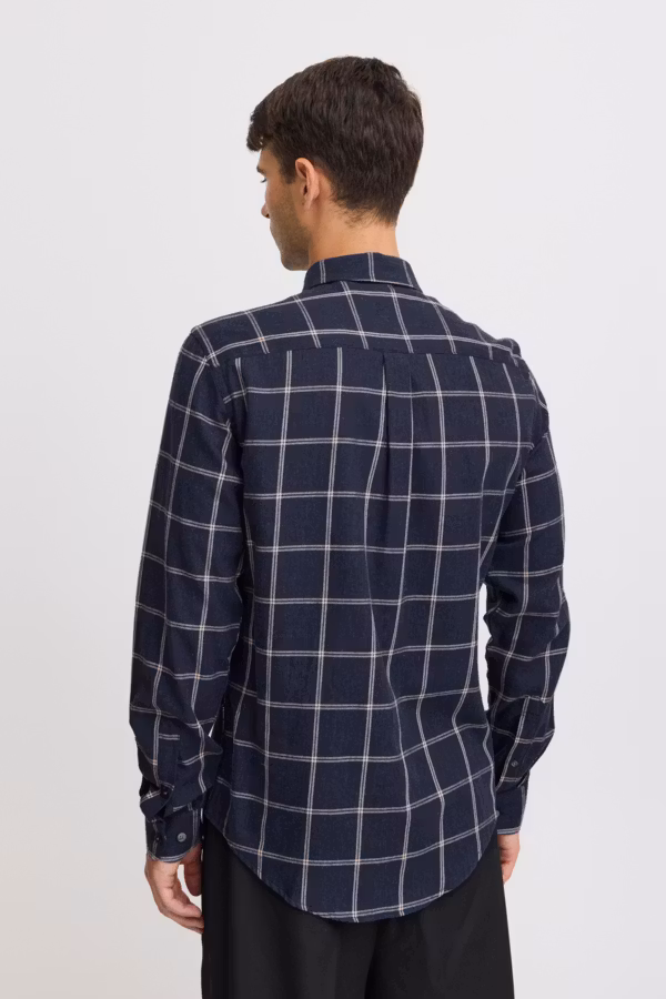 Casual Friday - CFANTON LS BD 0159 checked brushed shirt (Dk Navy)