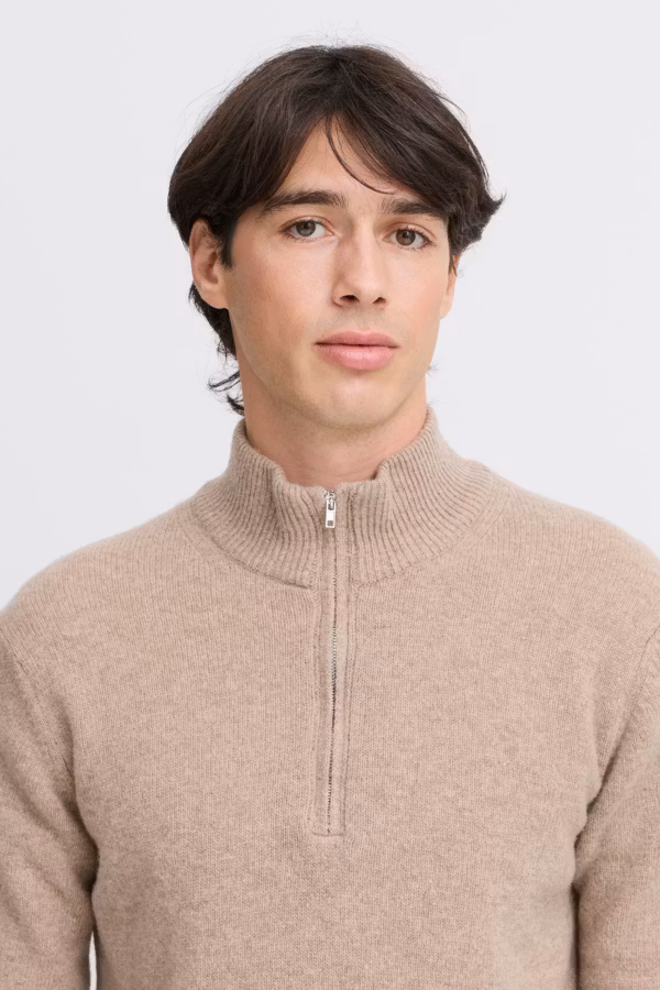 Casual Friday - CFKARL halfzip lambswool knit (Beige)