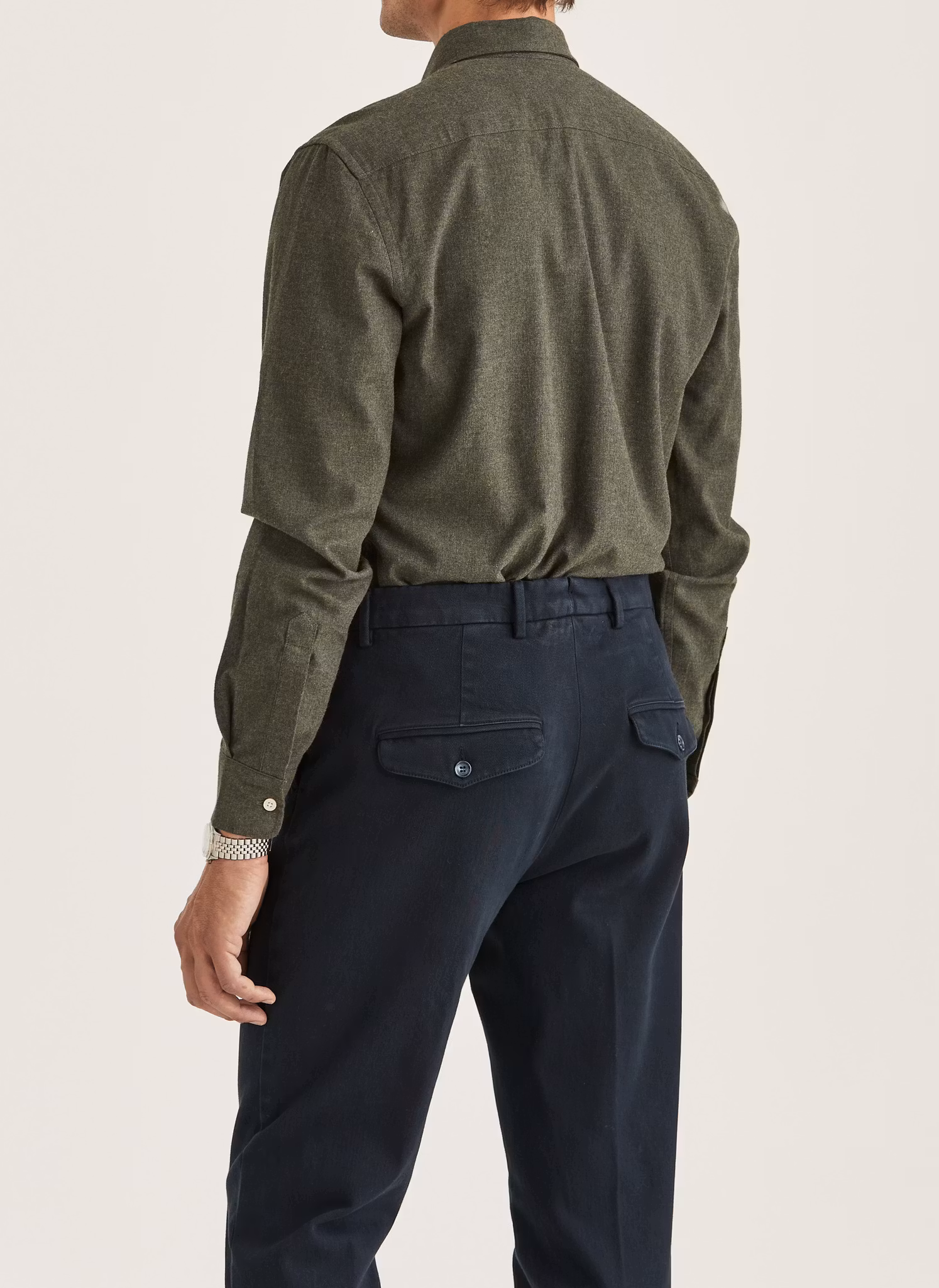 Morris - Watts Flannel Shirt-Slim Fit (Olive)