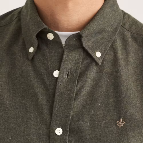 Morris - Watts Flannel Shirt-Slim Fit (Olive)
